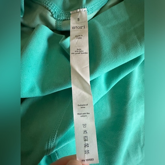 Stori Teal Blue Legging, Biker Shorts, and Crop Top Set - Picture 7 of 13